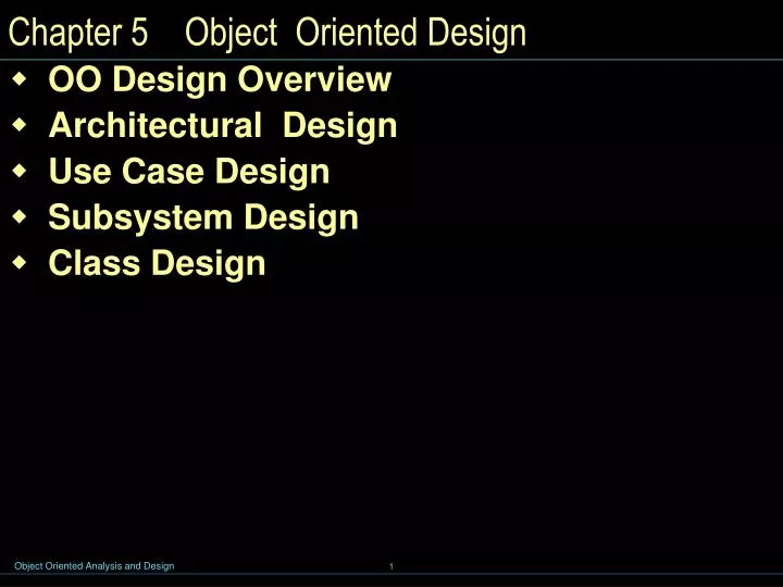 chapter 5 object oriented design
