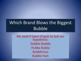 Which Brand Blows the Biggest Bubble