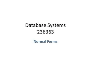 Database Systems 236363