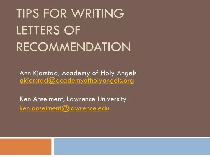 tips for writing letters of recommendation