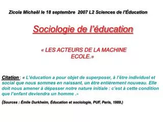 sociologie de l ducation