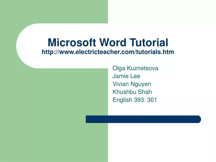 microsoft word tutorial http www electricteacher com tutorials htm