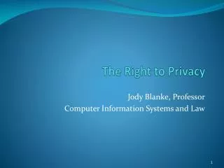 The Right to Privacy