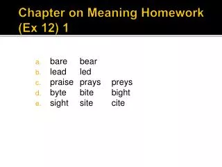 Chapter on Meaning Homework (Ex 12) 1