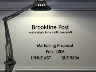 Brookline Post a newspaper for a small town in NH