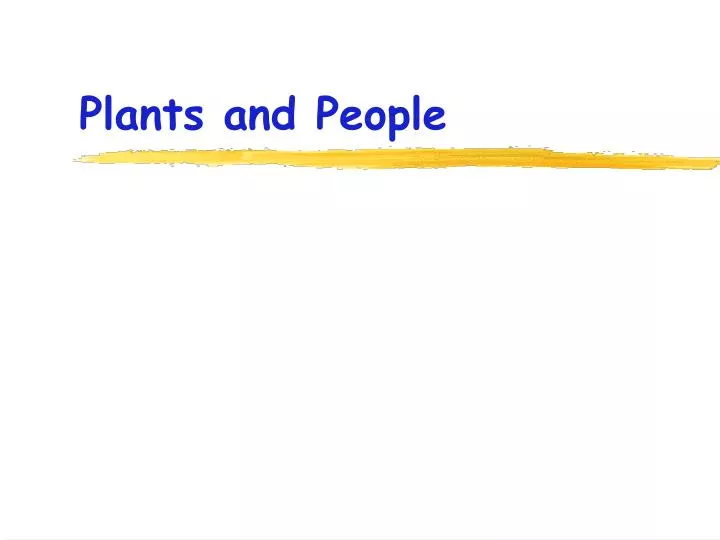 plants and people