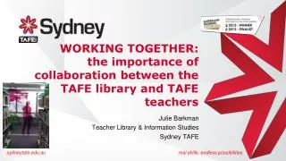 Julie Barkman Teacher Library &amp; Information Studies Sydney TAFE