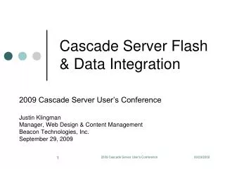 Cascade Server Flash &amp; Data Integration