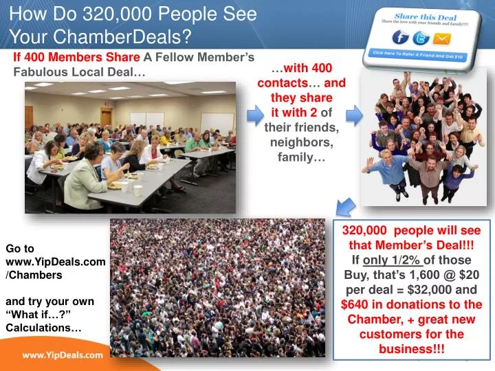 how do 320 000 people see your chamberdeals