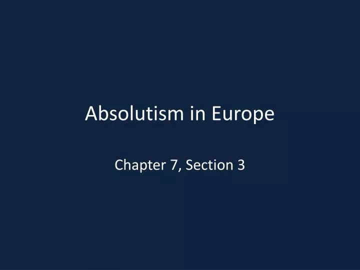 absolutism in europe