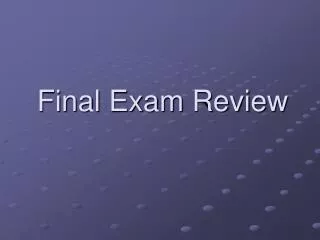final exam review