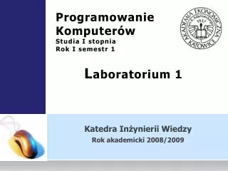 programowanie komputer w studia i stopnia rok i semestr 1