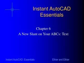 Instant AutoCAD Essentials