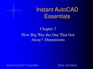 Instant AutoCAD Essentials