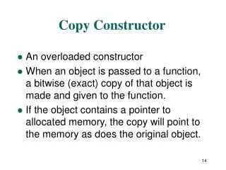 Copy Constructor