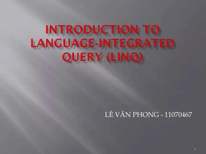 introduction to language integrated query linq