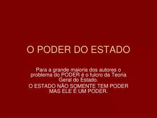 o poder do estado