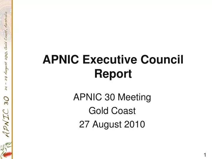 apnic executive council report