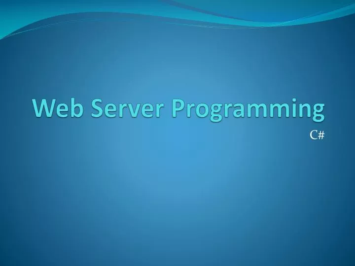 web server programming