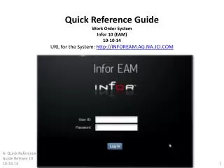1. Preparing your Browser for INFOR EAM