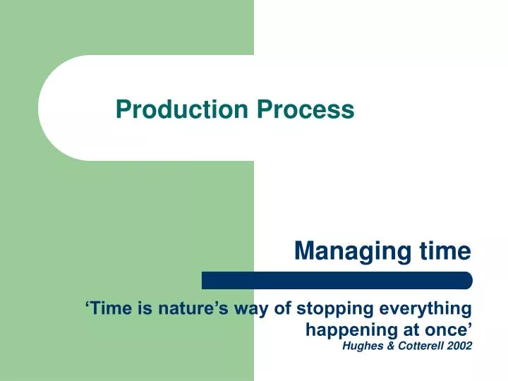managing time time is nature s way of stopping everything happening at once hughes cotterell 2002