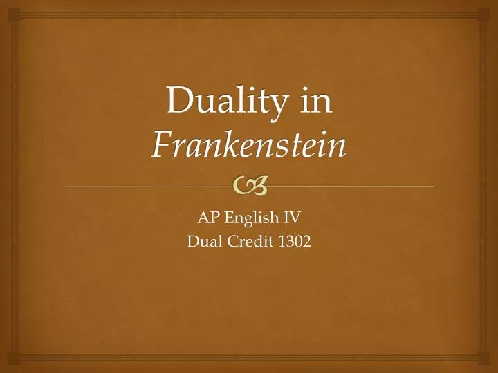 duality in frankenstein