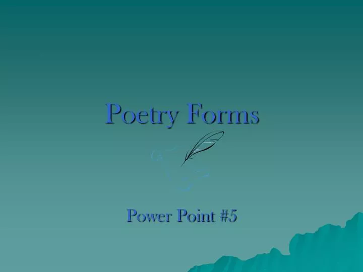 poetry forms