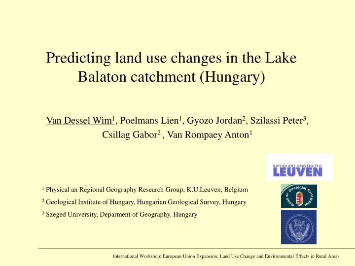 predicting land use changes in the lake balaton catchment hungary