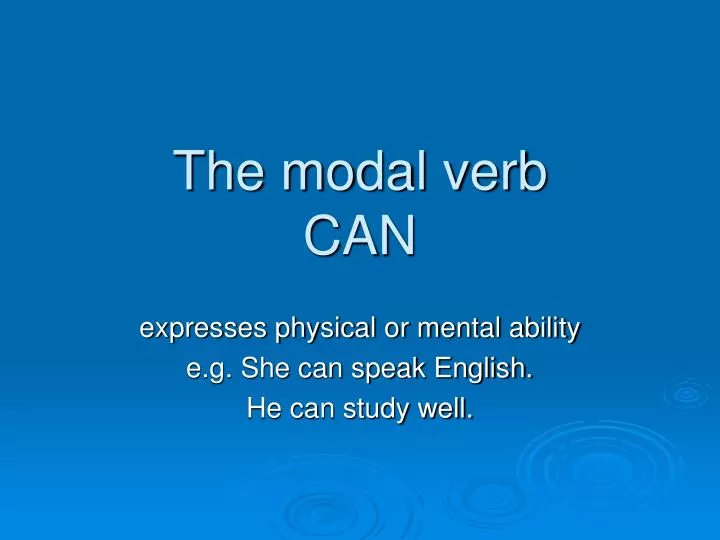 the modal verb can