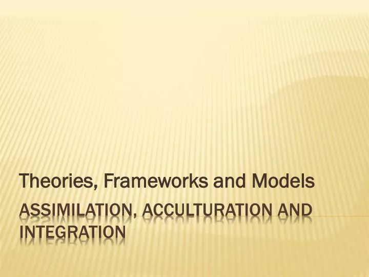 theories frameworks and models