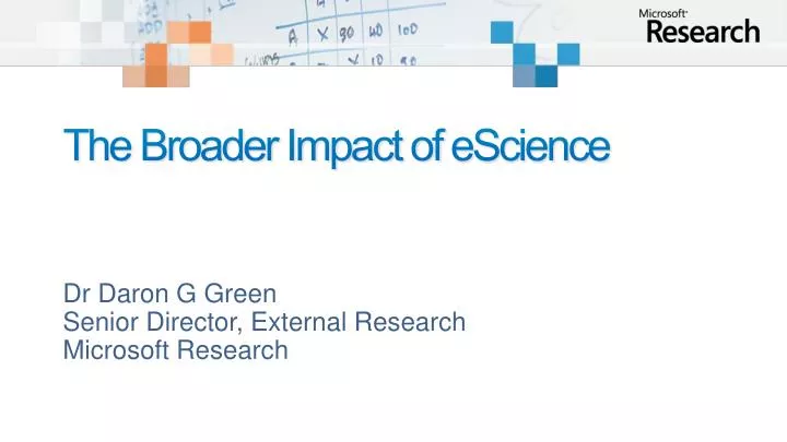 the broader impact of escience