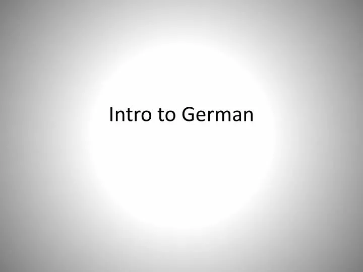 intro to german