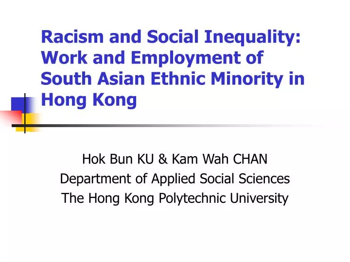 hok bun ku kam wah chan department of applied social sciences the hong kong polytechnic university