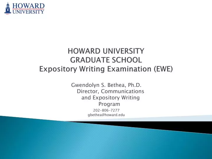 howard university graduate school expository writing examination ewe