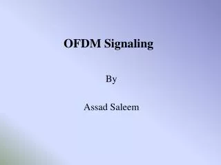 OFDM Signaling