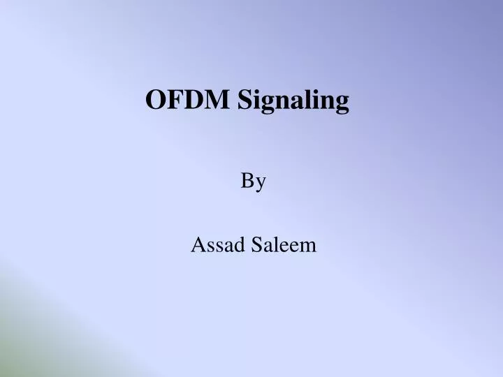 ofdm signaling