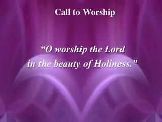 Call to Worship