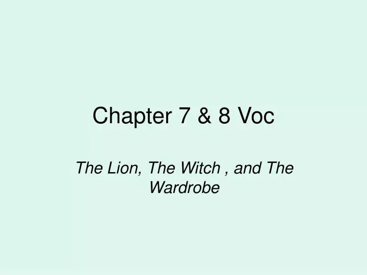 chapter 7 8 voc