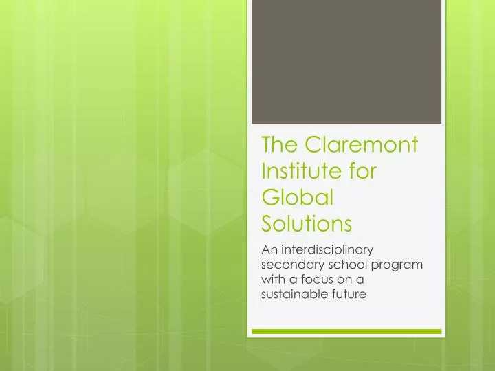 the claremont institute for global solutions