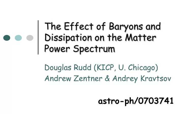 the effect of baryons and dissipation on the matter power spectrum