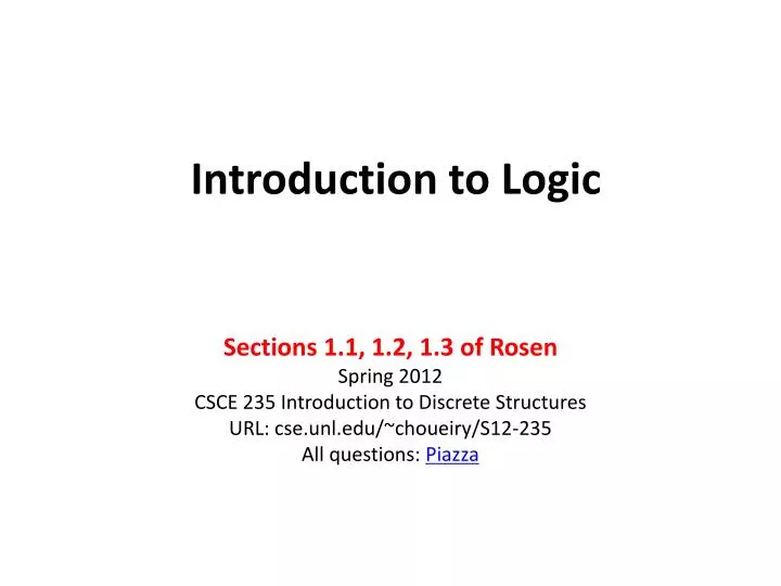 introduction to logic