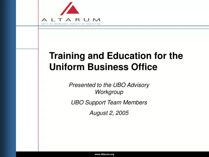 training and education for the uniform business office