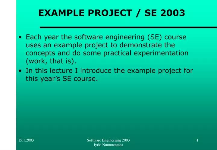 example project se 2003