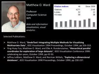 Matthew O. Ward Professor Computer Science WPI