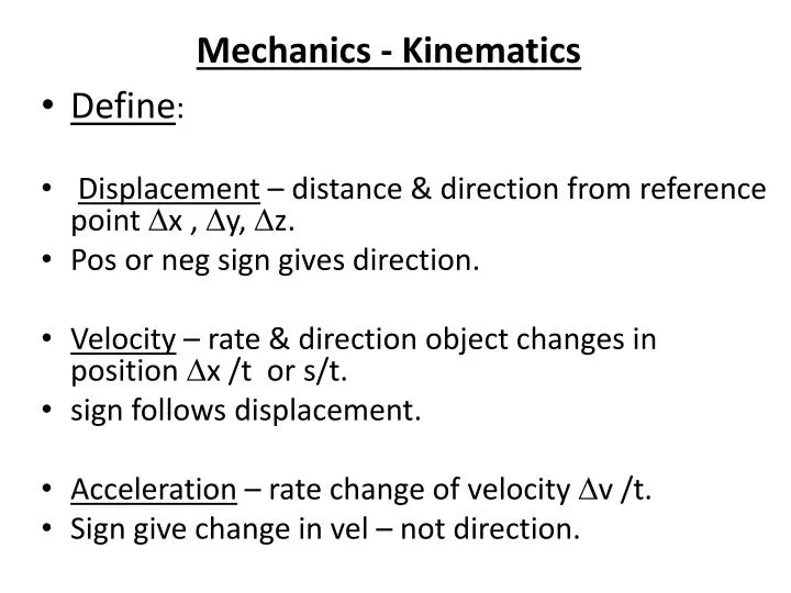 mechanics kinematics