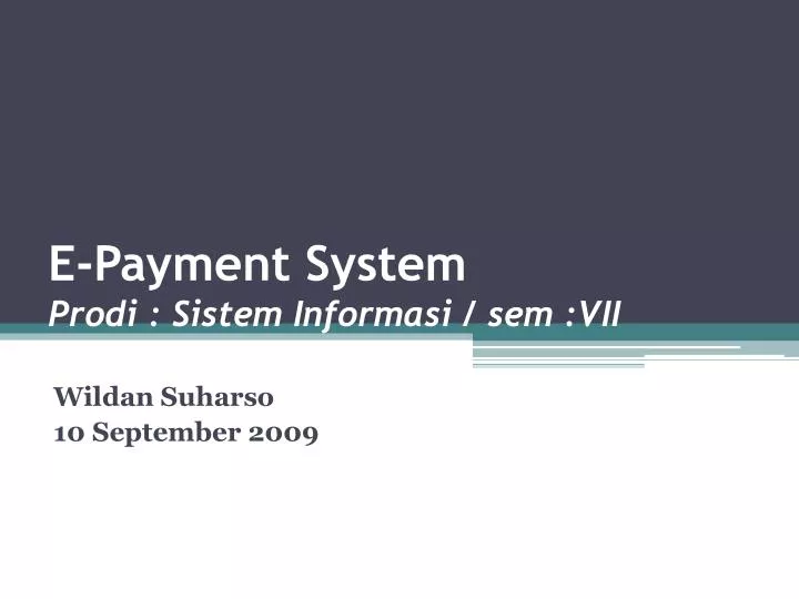 e payment system prodi sistem informasi sem vii