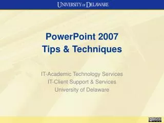 PowerPoint 2007 Tips &amp; Techniques