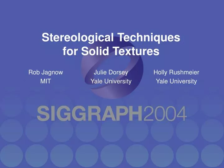stereological techniques for solid textures