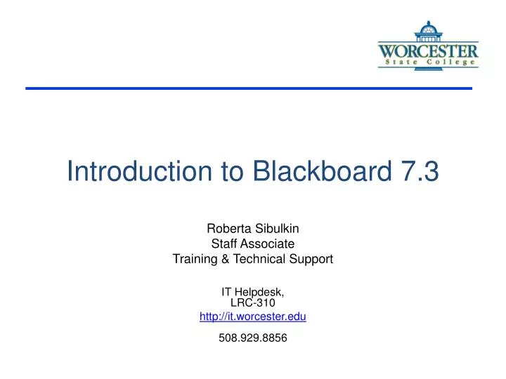 introduction to blackboard 7 3