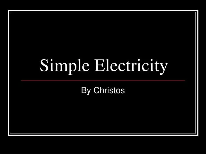 simple electricity